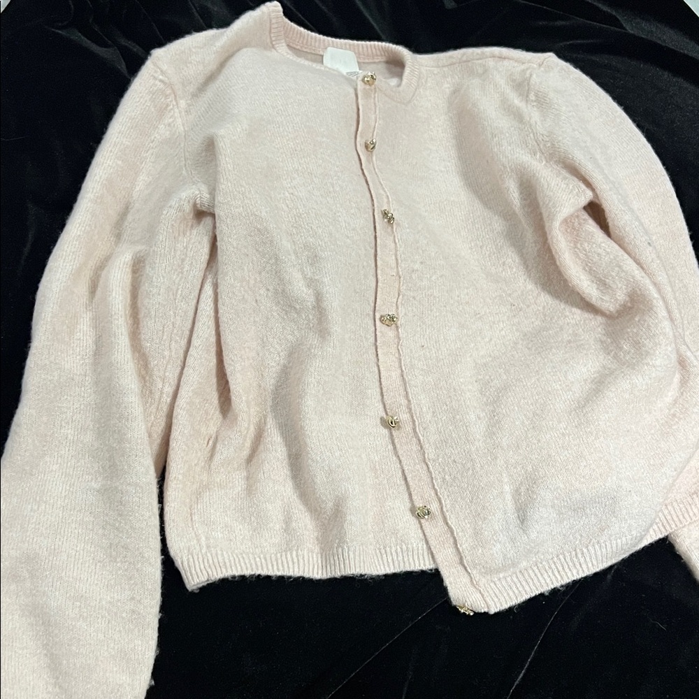 H&M Soft Pink Button-Up Cardigan